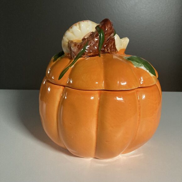 Royal Norfolk Greenbrier International Ceramic Pumpkin with removable lid • EUC - Picture 4 of 8